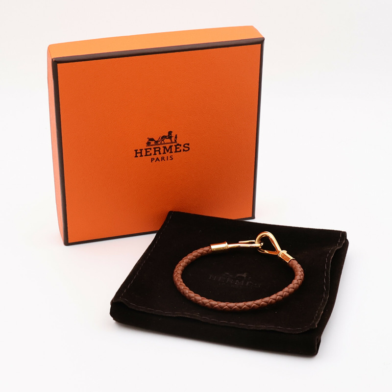 HERMES Swift皮革Jumbo H Bracelet金扣手帶-11