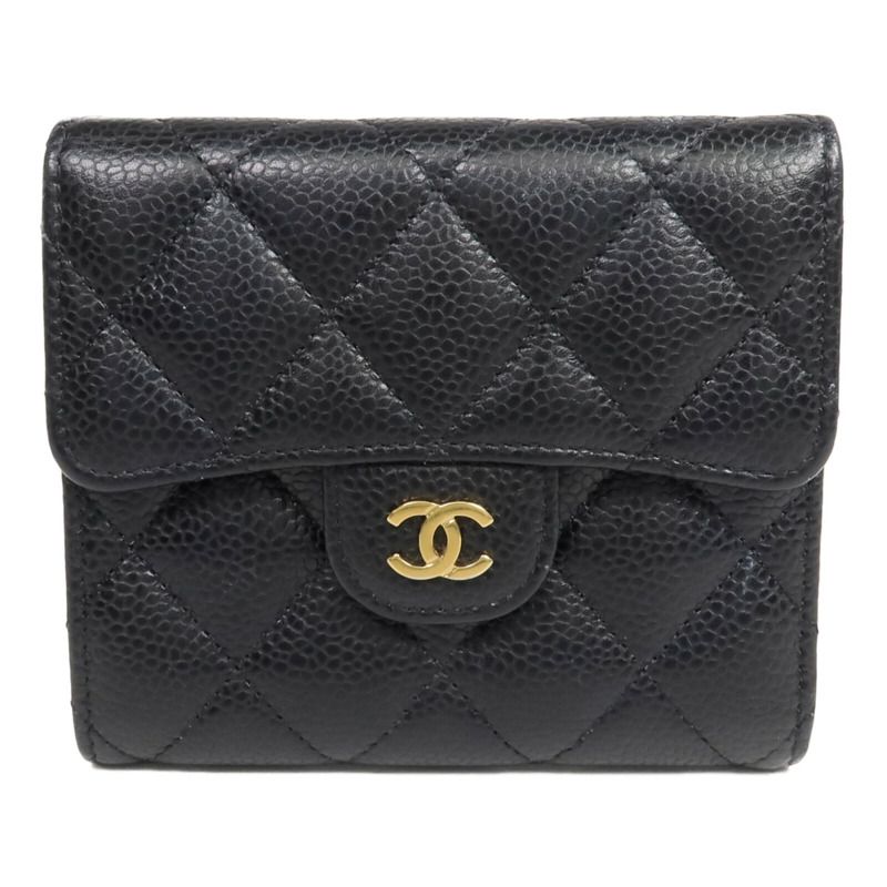 CHANEL 牛皮皮革Wallet金扣錢包-0