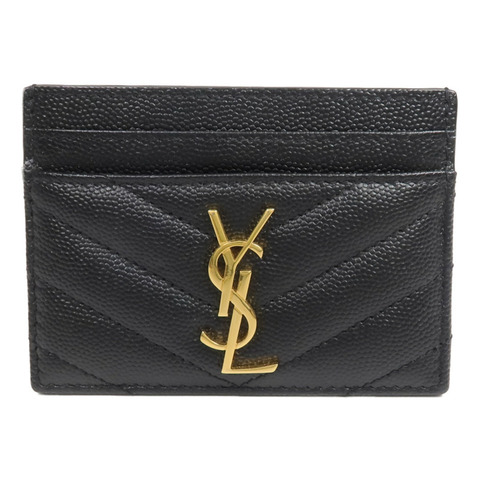 YVES SAINT LAURENT 牛皮皮革Card Case金扣卡片套