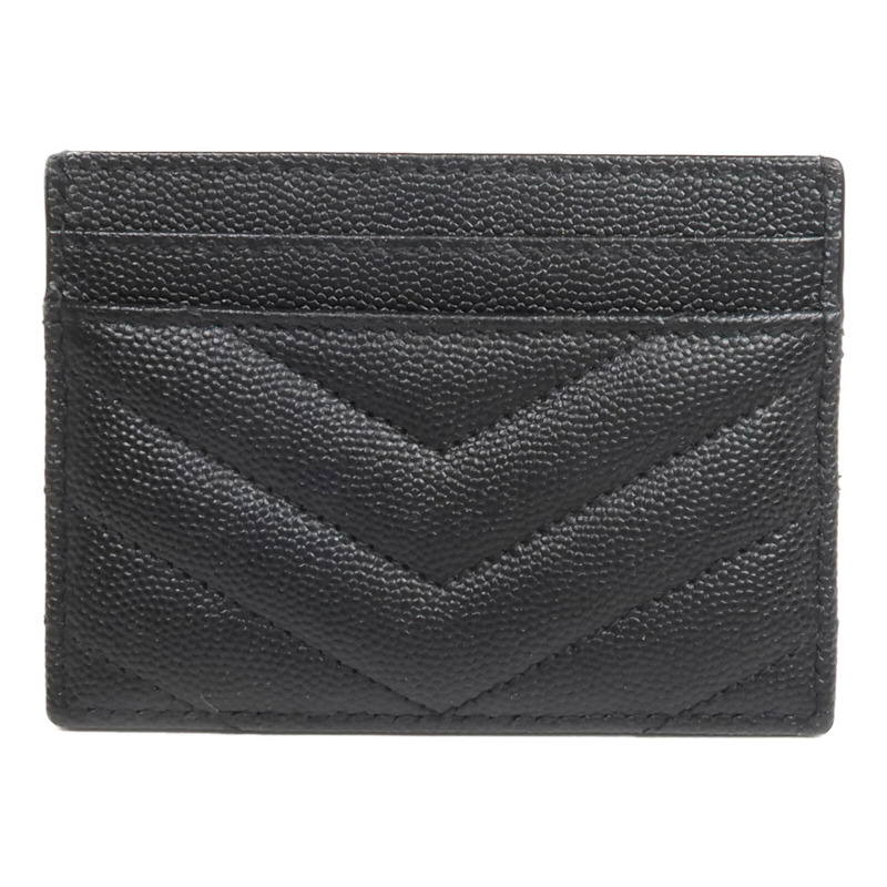 YVES SAINT LAURENT 牛皮皮革Card Case金扣卡片套-1