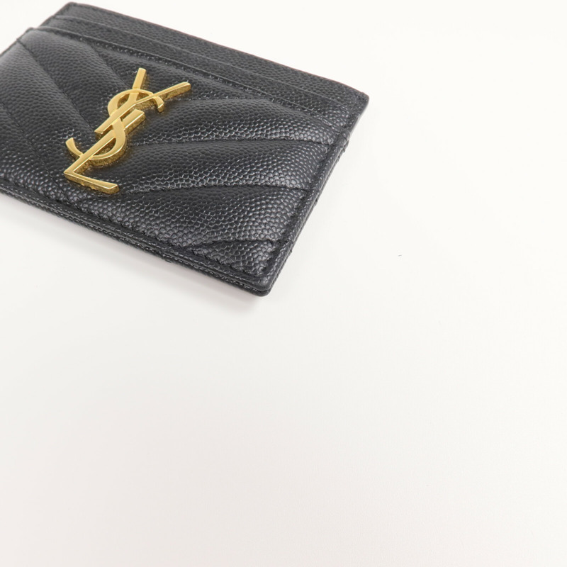YVES SAINT LAURENT 牛皮皮革Card Case金扣卡片套-6