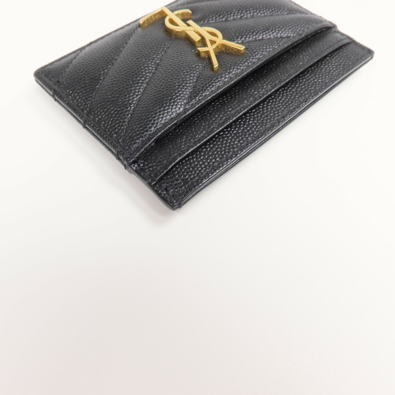 YVES SAINT LAURENT 牛皮皮革Card Case金扣卡片套-8