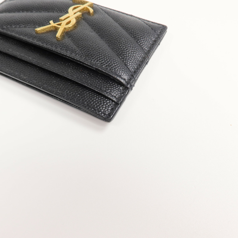 YVES SAINT LAURENT 牛皮皮革Card Case金扣卡片套-9