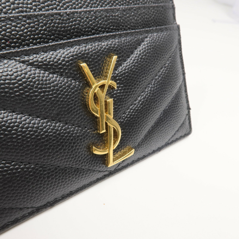 YVES SAINT LAURENT 牛皮皮革Card Case金扣卡片套-10