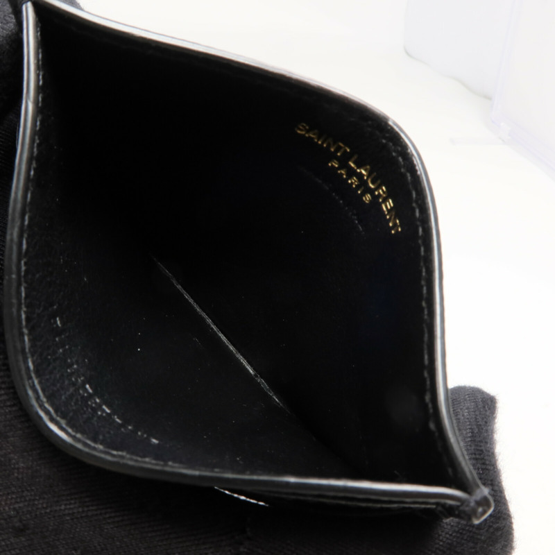 YVES SAINT LAURENT 牛皮皮革Card Case金扣卡片套-11