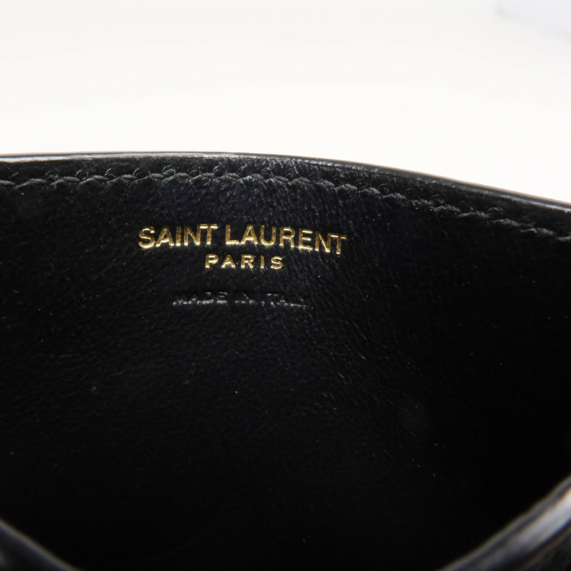 YVES SAINT LAURENT 牛皮皮革Card Case金扣卡片套-12