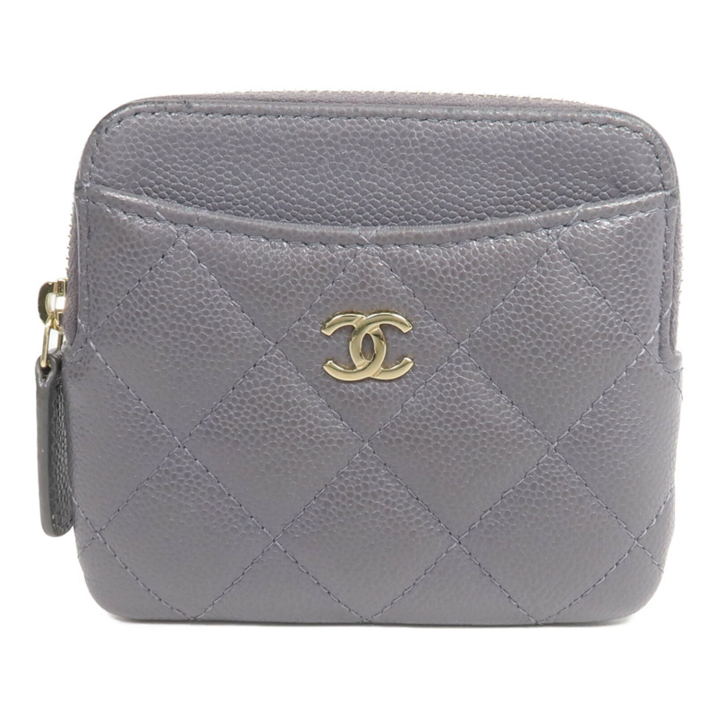 CHANEL 牛皮皮革Card Holder Matelasse金扣卡片套-0