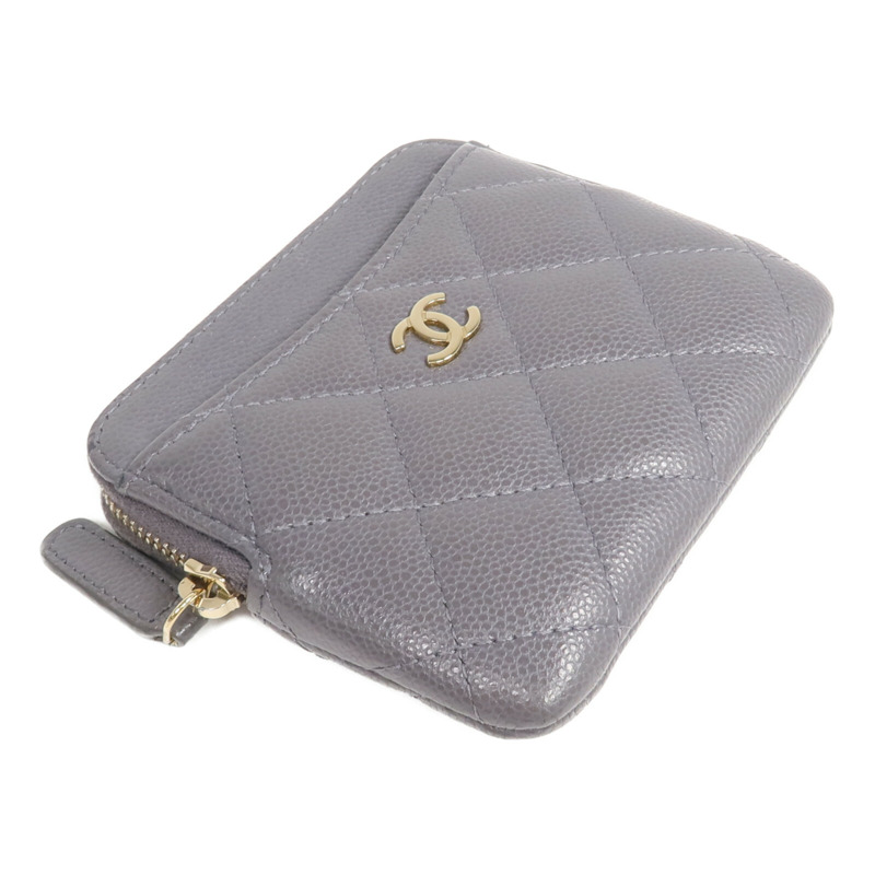 CHANEL 牛皮皮革Card Holder Matelasse金扣卡片套-3
