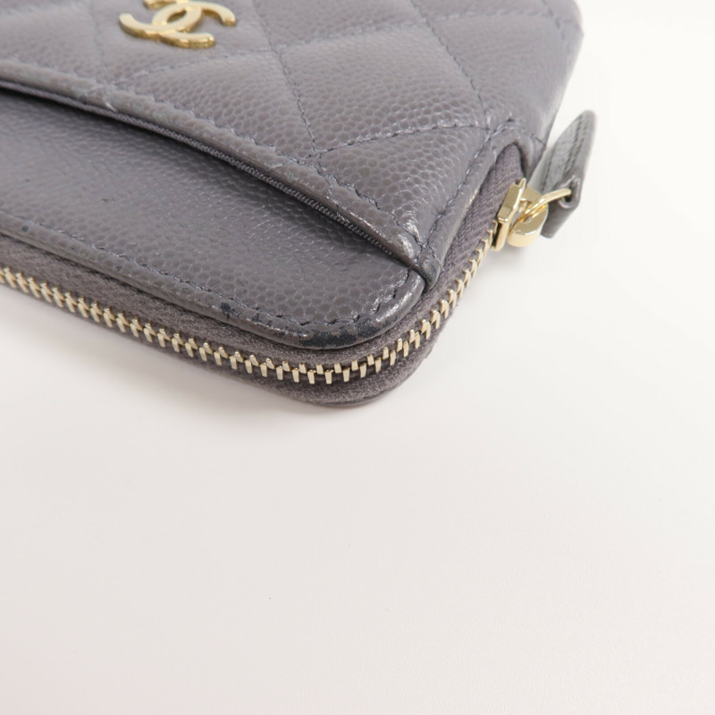 CHANEL 牛皮皮革Card Holder Matelasse金扣卡片套-9