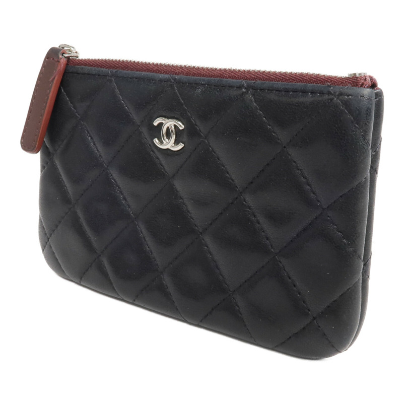 CHANEL 羊皮皮革Mini Pouch銀扣手拿包-2