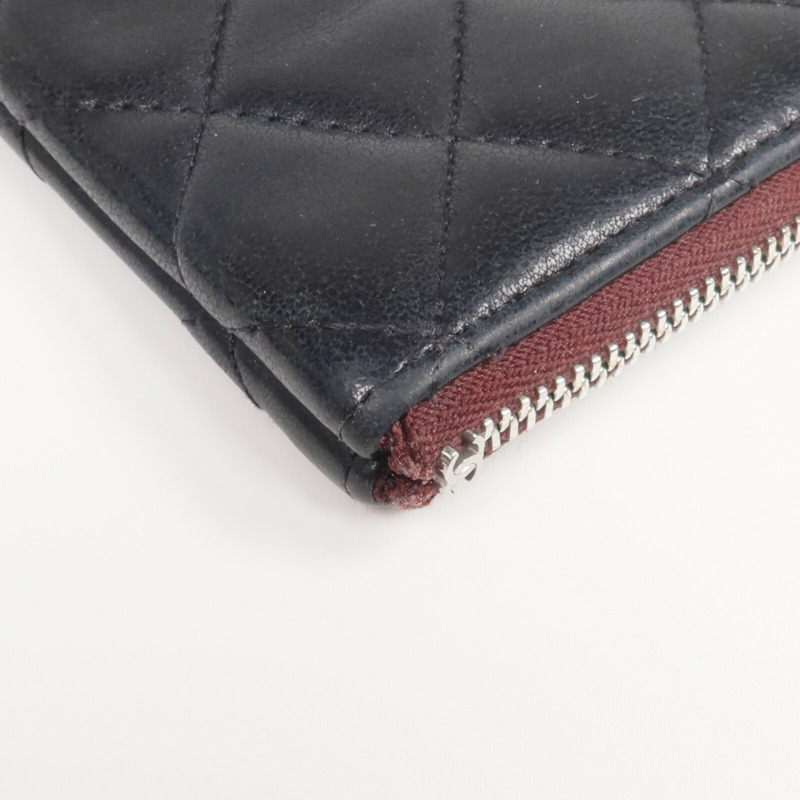 CHANEL 羊皮皮革Mini Pouch銀扣手拿包-9