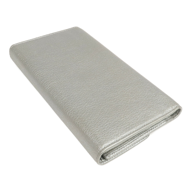 CHANEL 牛皮皮革Long Wallet銀扣長錢包-4