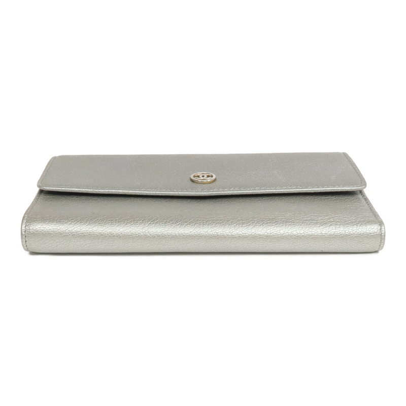 CHANEL 牛皮皮革Long Wallet銀扣長錢包-5