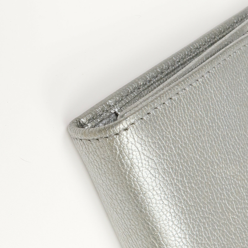 CHANEL 牛皮皮革Long Wallet銀扣長錢包-8