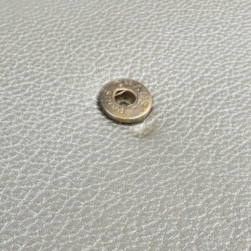 CHANEL 牛皮皮革Long Wallet銀扣長錢包-12