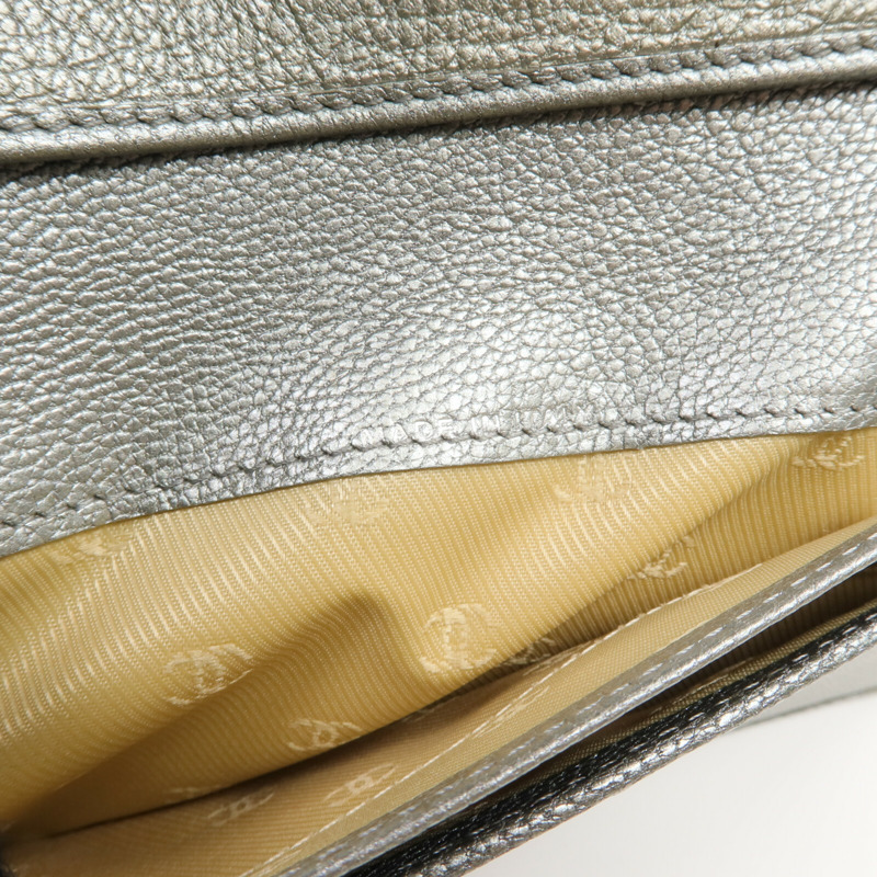CHANEL 牛皮皮革Long Wallet銀扣長錢包-15