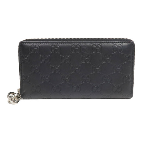 GUCCI 牛皮皮革Zipper Long Wallet銀扣長錢包