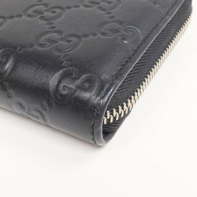 GUCCI 牛皮皮革Zipper Long Wallet銀扣長錢包-6