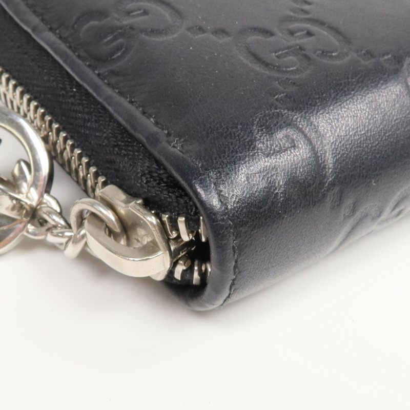 GUCCI 牛皮皮革Zipper Long Wallet銀扣長錢包-7