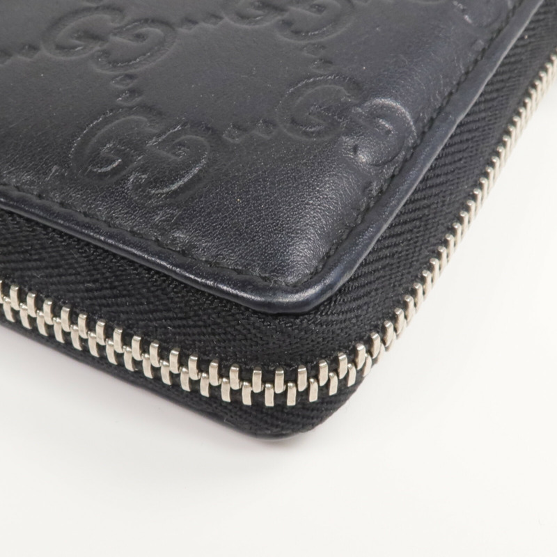 GUCCI 牛皮皮革Zipper Long Wallet銀扣長錢包-9