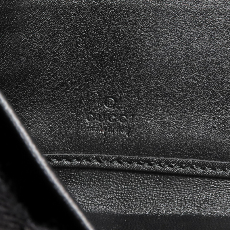 GUCCI 牛皮皮革Zipper Long Wallet銀扣長錢包-13