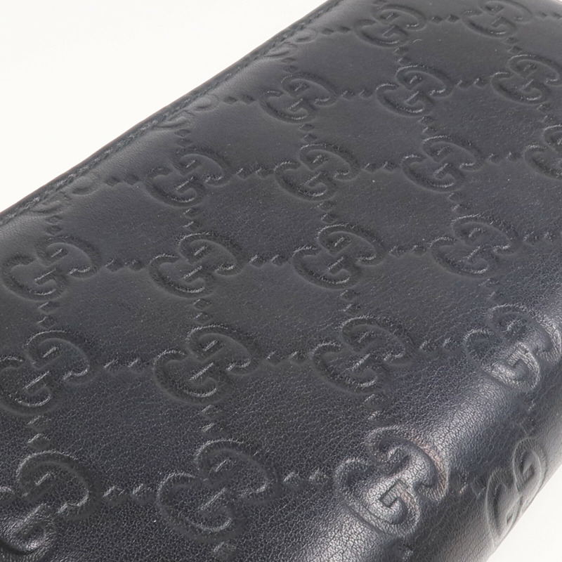 GUCCI 牛皮皮革Zipper Long Wallet銀扣長錢包-15