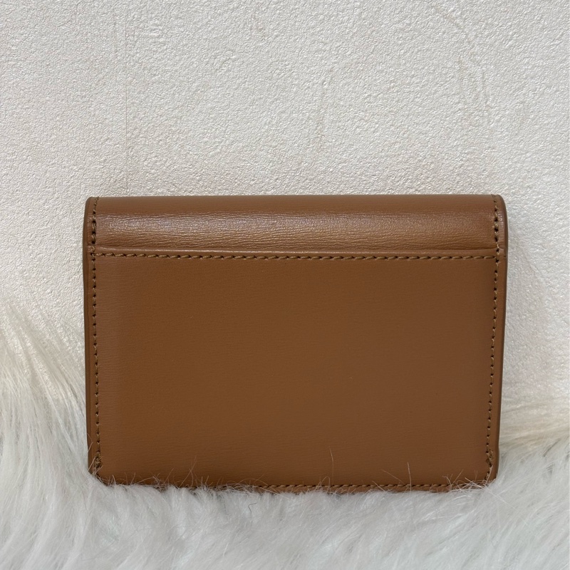 CELINE TRIOMPHE 10I583 金釦凱旋門金棕金牛皮 BOX 零錢包卡夾信用卡包名片夾短夾錢包-1