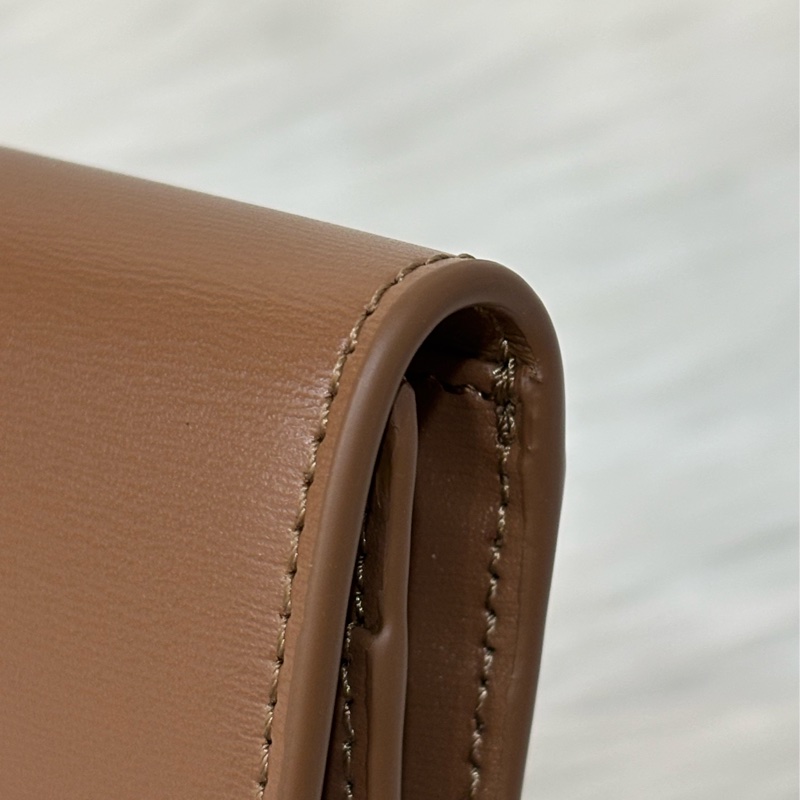 CELINE TRIOMPHE 10I583 金釦凱旋門金棕金牛皮 BOX 零錢包卡夾信用卡包名片夾短夾錢包-13