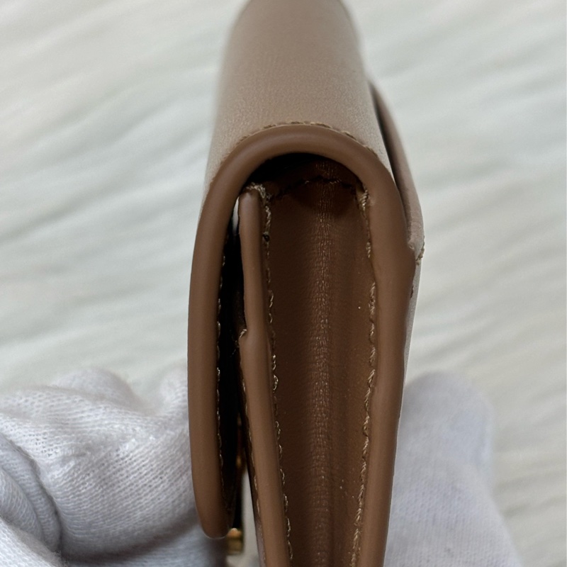 CELINE TRIOMPHE 10I583 金釦凱旋門金棕金牛皮 BOX 零錢包卡夾信用卡包名片夾短夾錢包-17