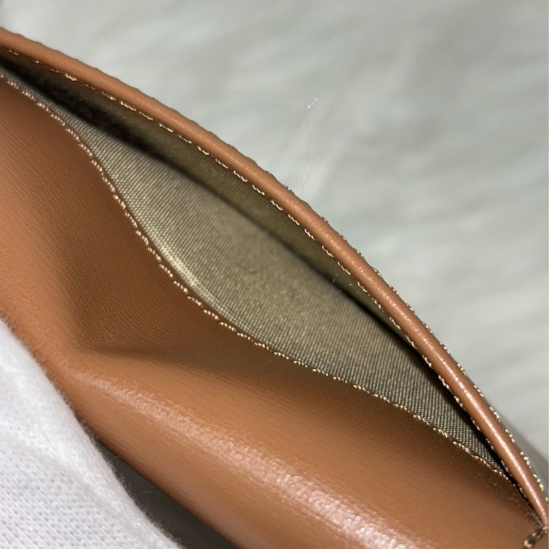 CELINE TRIOMPHE 10I583 金釦凱旋門金棕金牛皮 BOX 零錢包卡夾信用卡包名片夾短夾錢包-28