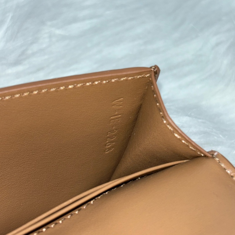CELINE TRIOMPHE 10I583 金釦凱旋門金棕金牛皮 BOX 零錢包卡夾信用卡包名片夾短夾錢包-30