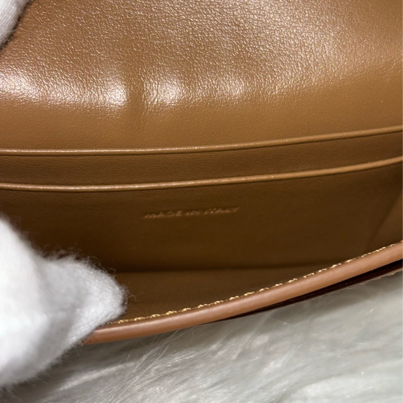 CELINE TRIOMPHE 10I583 金釦凱旋門金棕金牛皮 BOX 零錢包卡夾信用卡包名片夾短夾錢包-33