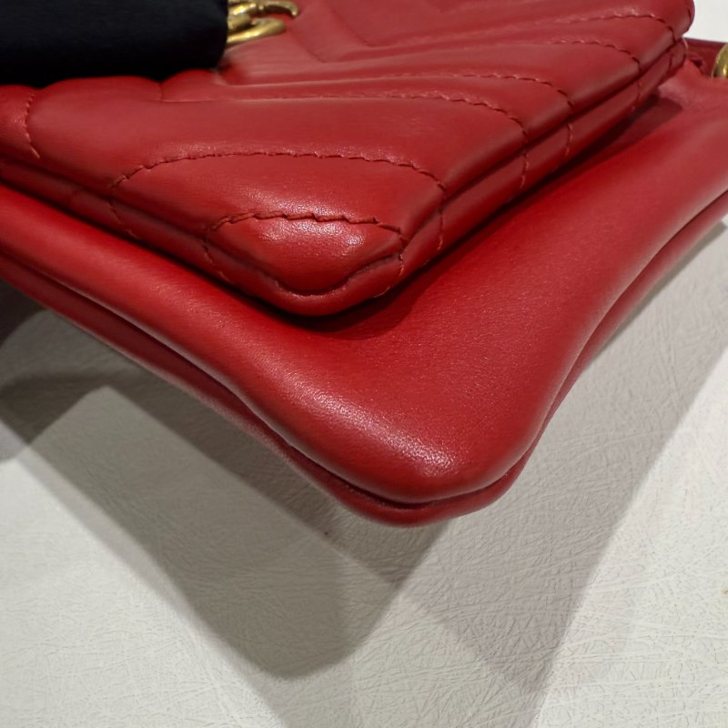 Gucci紅色馬夢二合一拉鍊斜背包453878-7