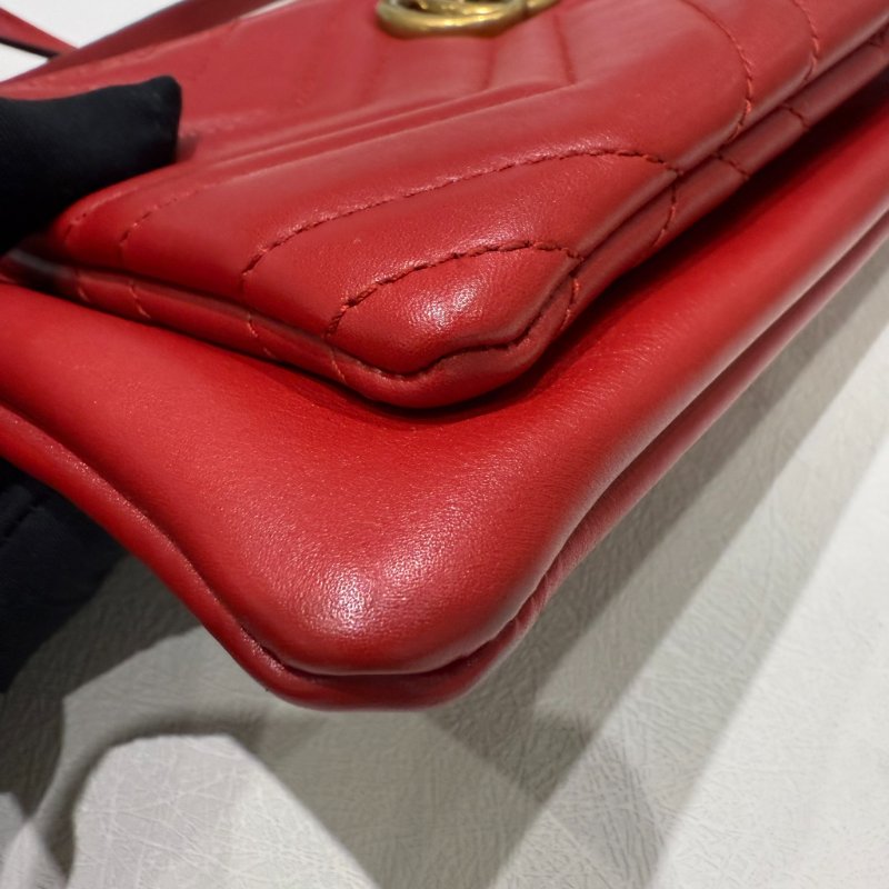 Gucci紅色馬夢二合一拉鍊斜背包453878-8