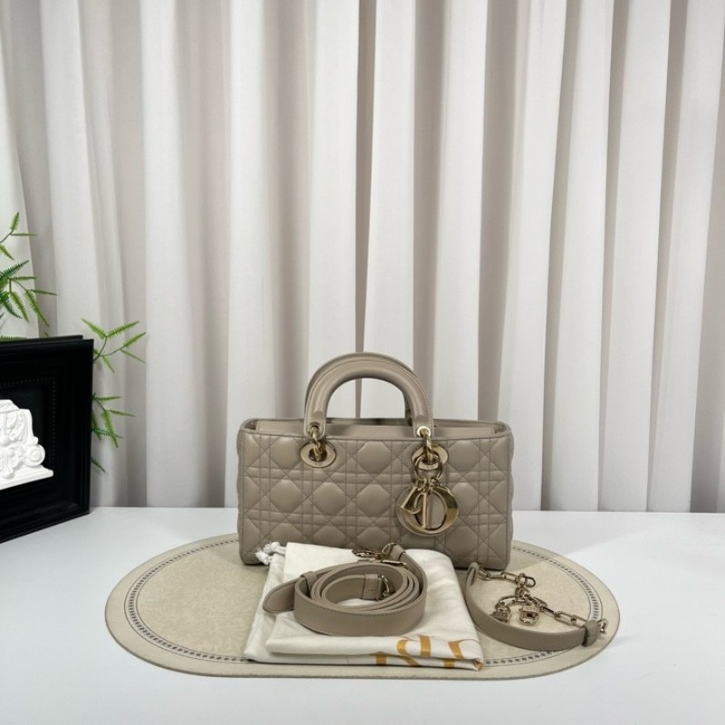 gyj hj zzz DIOR迪奧 Lady D-Joy三格戴妃橫版小號雙肩帶手提包 可單肩斜挎 適合日常使用 高級有質感-0