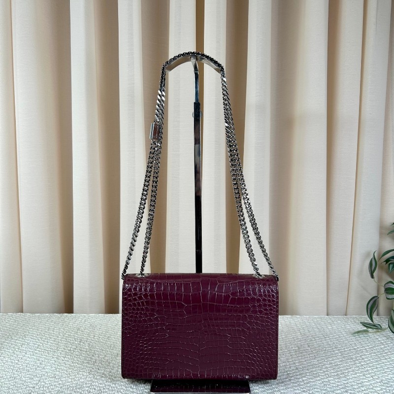 YSL聖羅蘭流蘇鱷魚壓紋kate鏈條包單肩包斜挎包 容量合適 日常百搭 高級有檔次的一款包 低調優雅-6