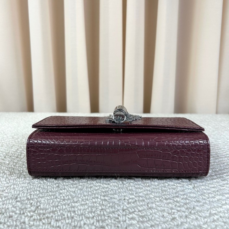 YSL聖羅蘭流蘇鱷魚壓紋kate鏈條包單肩包斜挎包 容量合適 日常百搭 高級有檔次的一款包 低調優雅-7