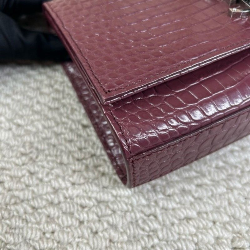 YSL聖羅蘭流蘇鱷魚壓紋kate鏈條包單肩包斜挎包 容量合適 日常百搭 高級有檔次的一款包 低調優雅-9