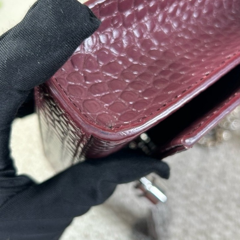 YSL聖羅蘭流蘇鱷魚壓紋kate鏈條包單肩包斜挎包 容量合適 日常百搭 高級有檔次的一款包 低調優雅-15