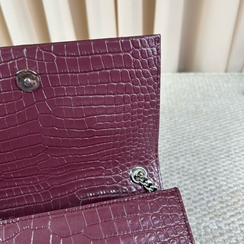 YSL聖羅蘭流蘇鱷魚壓紋kate鏈條包單肩包斜挎包 容量合適 日常百搭 高級有檔次的一款包 低調優雅-18