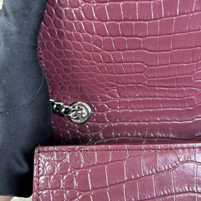 YSL聖羅蘭流蘇鱷魚壓紋kate鏈條包單肩包斜挎包 容量合適 日常百搭 高級有檔次的一款包 低調優雅-20