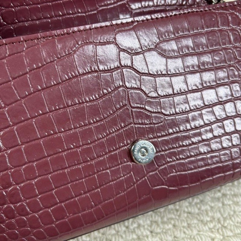 YSL聖羅蘭流蘇鱷魚壓紋kate鏈條包單肩包斜挎包 容量合適 日常百搭 高級有檔次的一款包 低調優雅-21