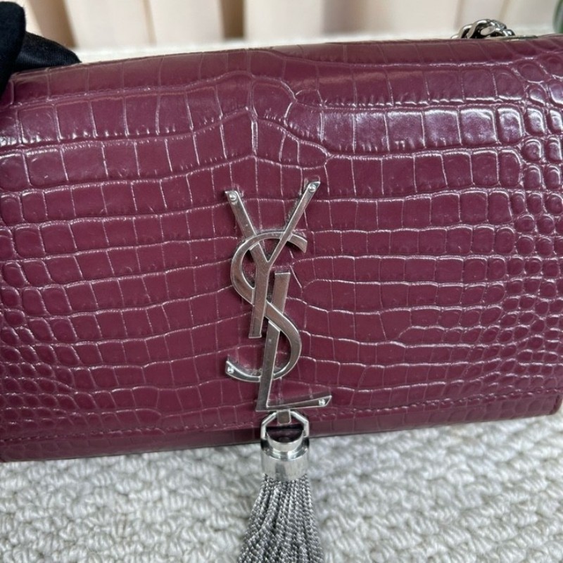 YSL聖羅蘭流蘇鱷魚壓紋kate鏈條包單肩包斜挎包 容量合適 日常百搭 高級有檔次的一款包 低調優雅-24
