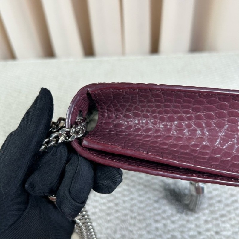 YSL聖羅蘭流蘇鱷魚壓紋kate鏈條包單肩包斜挎包 容量合適 日常百搭 高級有檔次的一款包 低調優雅-25