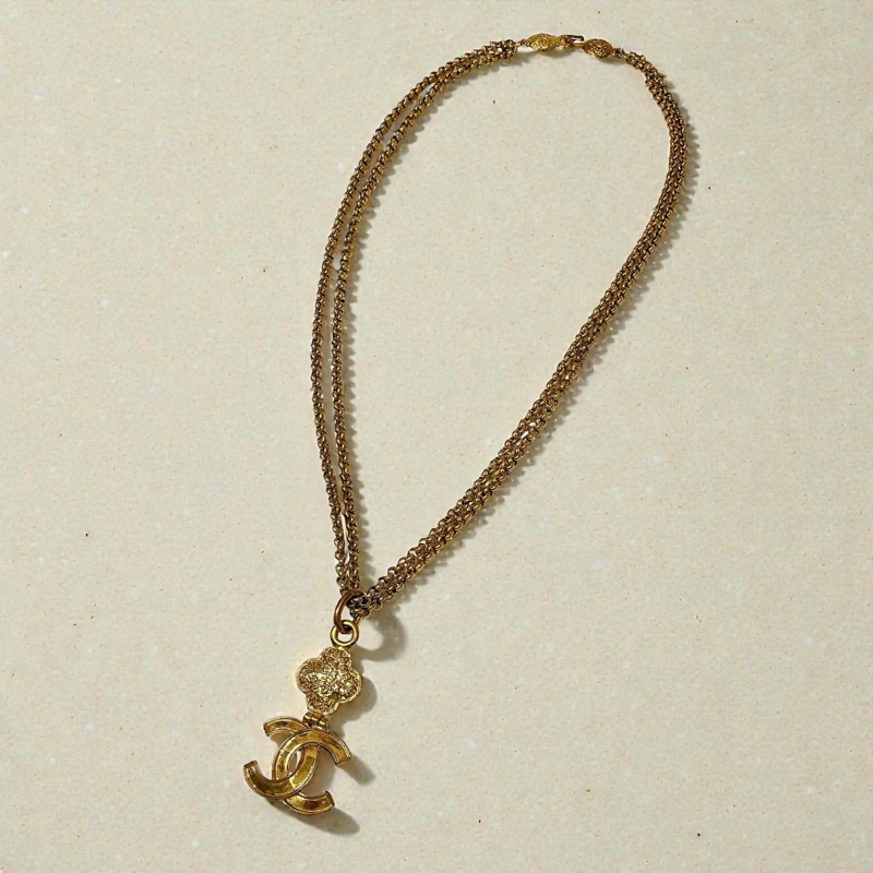莉亞精品♡ Chanel 多功能雙C花花長鏈 二手美品-0