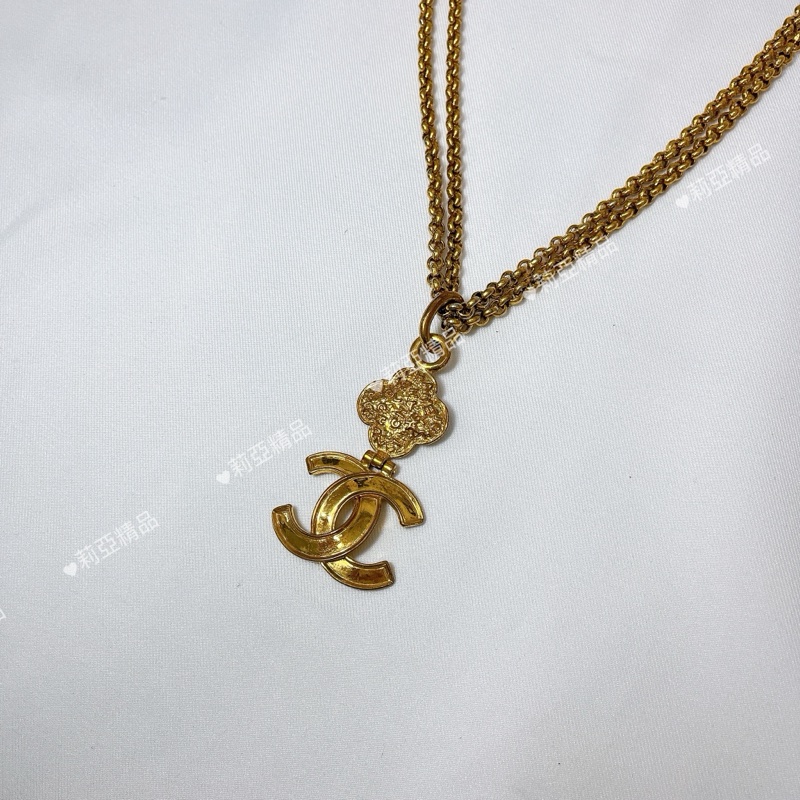 莉亞精品♡ Chanel 多功能雙C花花長鏈 二手美品-4
