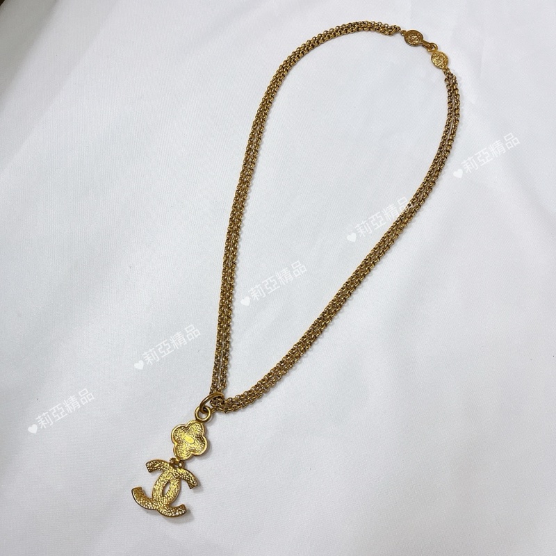 莉亞精品♡ Chanel 多功能雙C花花長鏈 二手美品-5