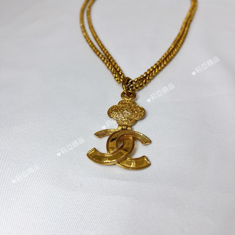 莉亞精品♡ Chanel 多功能雙C花花長鏈 二手美品-9