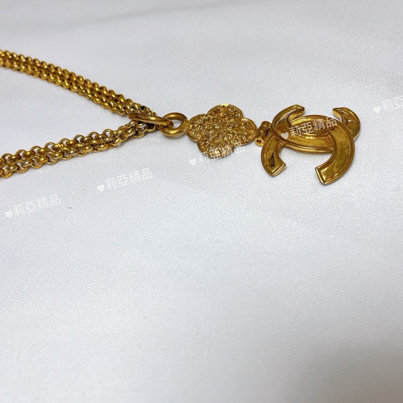 莉亞精品♡ Chanel 多功能雙C花花長鏈 二手美品-10