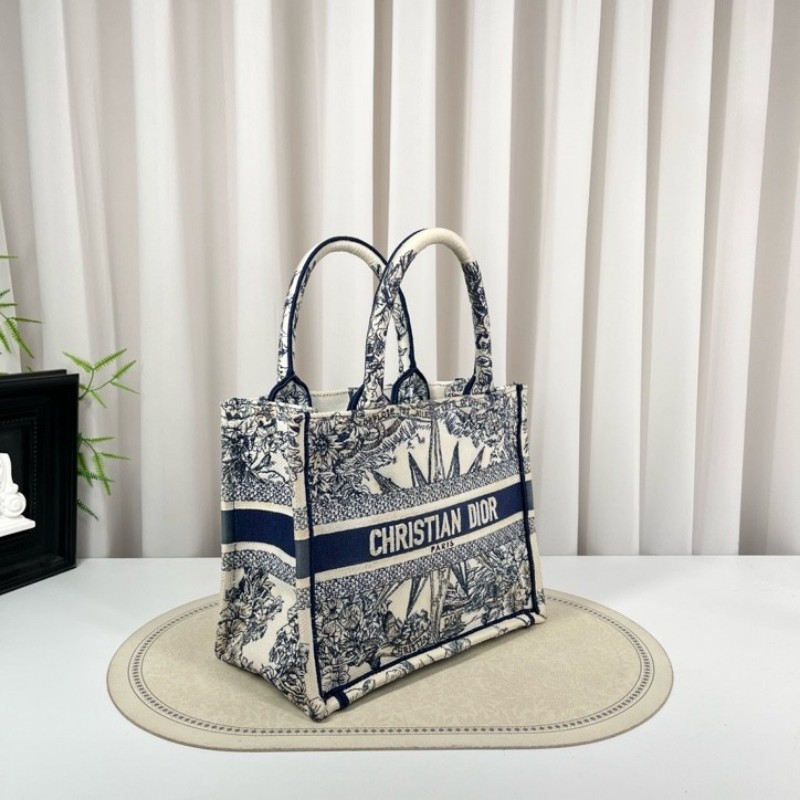 DIOR迪奧 booktote 小號托特八芒星限量款無限夢境藍色刺繡-3